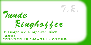 tunde ringhoffer business card